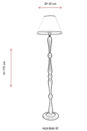 AVONNI HLM-9046-1E Eskitme Kaplama Lambader E27 Metal Ahşap Kumaş 45cm