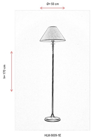 AVONNI HLM-9009-1E Eskitme Kaplama Lambader E27 Metal Ahşap Kumaş 50cm