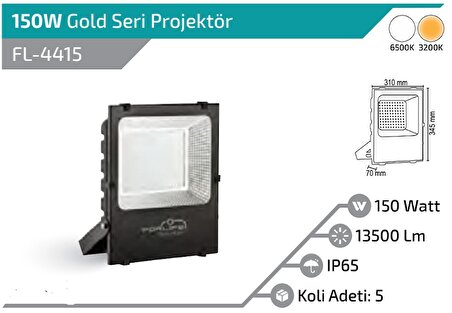150W GOLD SERİ LED  PROJEKTÖR BEYAZ 6500K