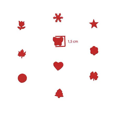 RedApple Şekilli Küçük Boy Delgeç/Şekilgeç 1,5 cm Kelebek