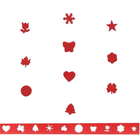 RedApple Şekilli Küçük Boy Delgeç/Şekilgeç 1,5 cm Kalp