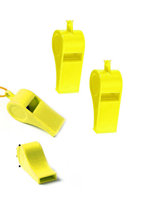 Sarı Plastik Düdük, 2 Adet İpli Yüksek Sesli Hakem Düdüğü Hediyelik Parti Düdükleri 