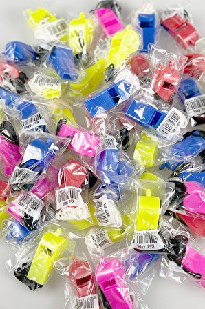 Lacivert Plastik Düdük, 30 Adet İpli Yüksek Sesli Hakem Düdüğü Hediyelik Parti Düdükleri 