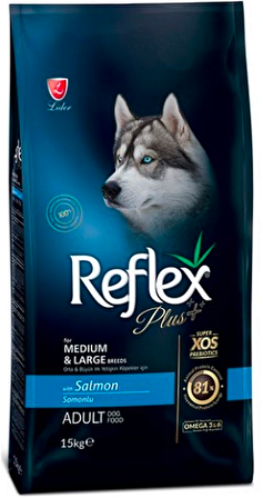 Reflex Plus Somonlu Orta - Büyük Irk Yetişkin Kuru Köpek Maması 15 kg