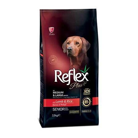 Reflex Plus Kuzu Etli 15 kg Orta Büyük Irk Yaşlı Köpek Maması