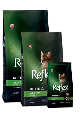 Reflex Plus Kitten Tavuklu Yavru Kedi Maması 2X1 Kg. Açık Paket