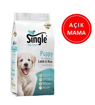 Single Kuzu Etli Yavru Köpek Maması 1 kg AÇIK
