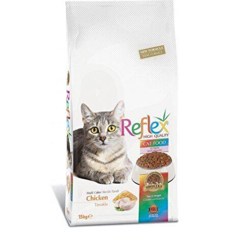 Reflex Renkli Tanecikli Yetişkin Kedi Maması 15 Kg