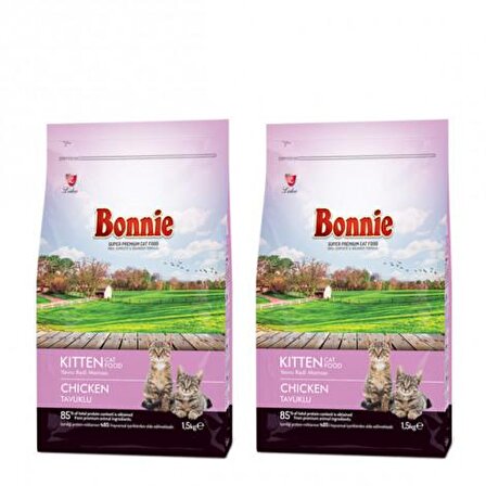 Bonnie Tavuklu Yavru Kedi Maması 1,5 Kg x 2