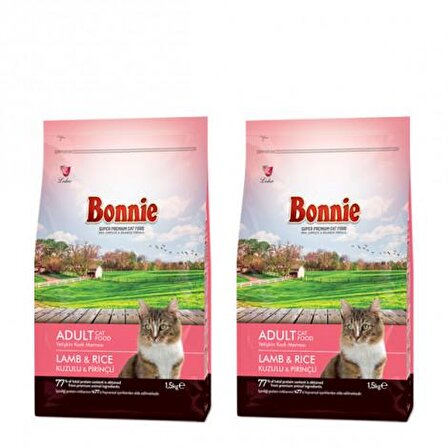 Bonnie Kuzu Etli Prinçli Yetişkin Kedi Maması 1.5 Kg x 2