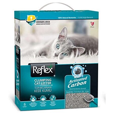 Reflex Aktif Karbonlu Süper Hızlı Topaklanan Kedi Kumu 10lt TURKUAZ