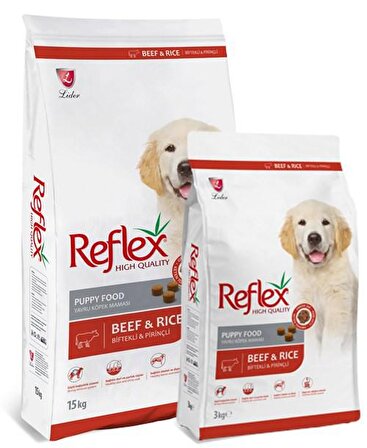 Reflex Biftekli & Pirinçli Büyük Irk Yavru Köpek Maması 3 Kg