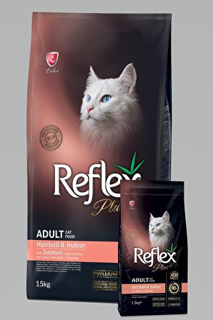 Reflex Plus Adult Hairball Somonlu Yetişkin Kedi Maması 15 kg