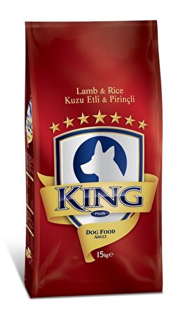 King Plus Kuzu Etli Pirinçli Yetişkin Köpek Maması 15 KG