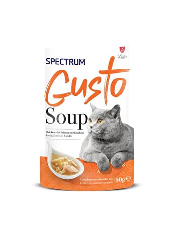 Spectrum Gusto Somon Balıklı, Tavuklu, Kabaklı Kedi Çorbası 50 Gr