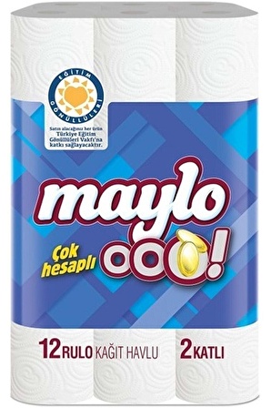 Maylo Ooo! 2 Katlı Kağıt Havlu 12'Li, 1 Paket (1 X 12 Adet)