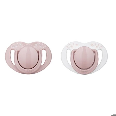 Mamajoo Sterilizasyon & Saklama Kutulu Powder Pink Desenli İkili Ortodontik Emzik / 0 Ay+