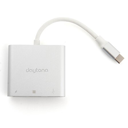 DAYTONA FIX FC01 USB3.1 TYPE-C=>HDMI+USB3.1 TYPE-C +USB3.0 Çevirici Adaptör