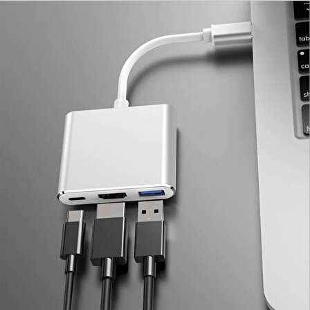 DAYTONA FIX FC01 USB3.1 TYPE-C=>HDMI+USB3.1 TYPE-C +USB3.0 Çevirici Adaptör