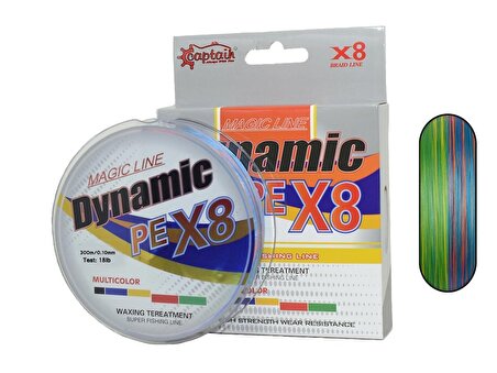 Captain Dynamic PE 8x Örgü İpi Misina 0,16mm 300mt Multi Color