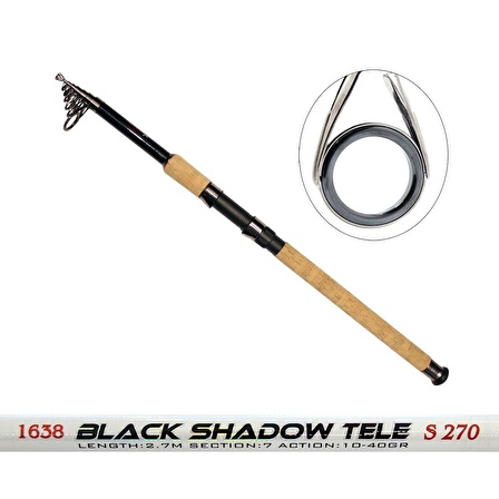 Captain 1638 Black Shadow Tele Spin Kamış 270CM 10-40gr Atar