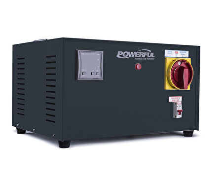 Powerful PSM-1120 20 kVA (20000 VA) Mikro İşlemcili Koruma Üniteli Voltaj Regülatörü Siyah