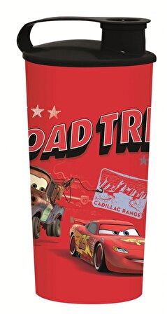 Cars Road Trip 470 ml Kapaklı Bardak - Piknik, Parti ve Günlük - Kırmızı - Erkek Çocuk