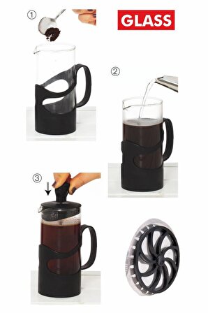 350 cc French Press Yeşil Süzgeçli