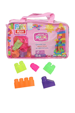 Play Blox 2908 Neon Renkler Mega Blok Seti 56 Parça Pembe Çantalı