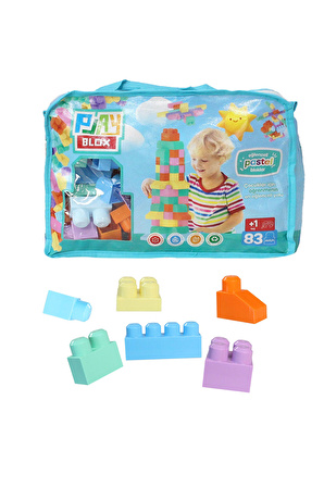 Play Blox 2946 Pastel Renkler Mega Blok Seti 83 Parça Mavi Çantalı