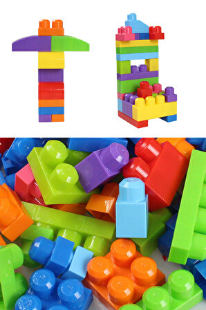 Play Blox Yapı Oyuncakları 56 Parça Kovalı Parlak Renkler Mega Blok Seti 3042