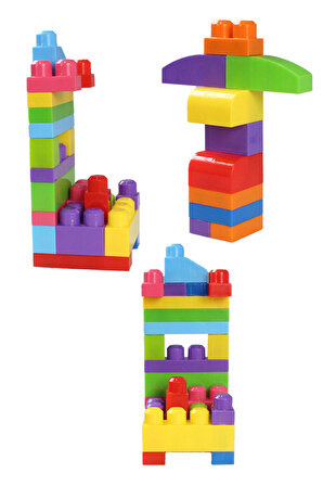 Play Blox Yapı Oyuncakları 133 Parça Kovalı Parlak Renkler Mega Blok Seti 3134