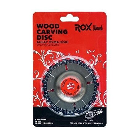 Rox Wood Carving Disc Ahşap İşleme Oyma Diski 102 mm 22 Diş
