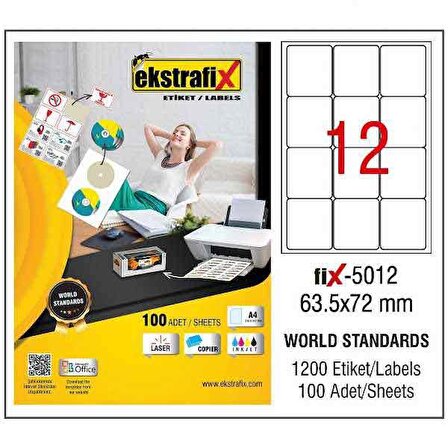 Ekstrafix Lazer Etiket (FİX5010)    99.06X57 MM