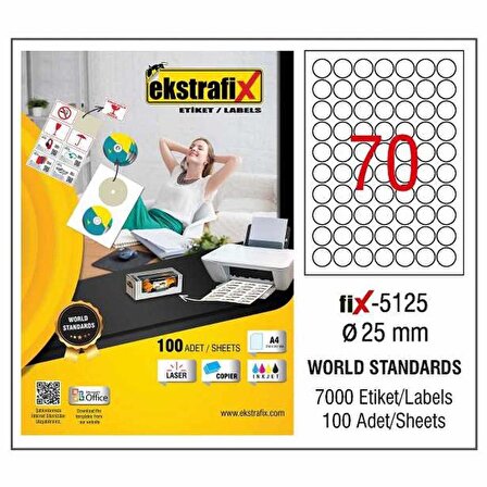 Ekstrafix Lazer Etiket - FİX5125 -   25 MM