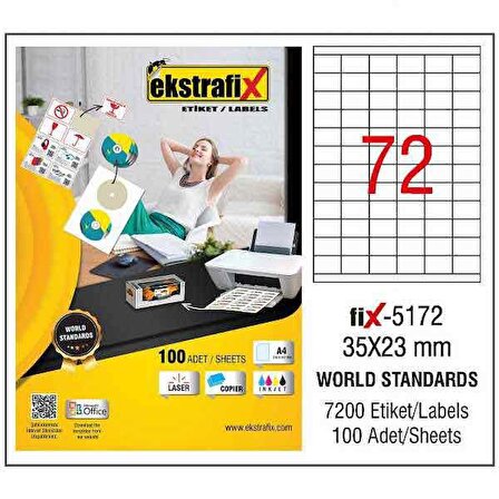 Ekstrafix Lazer Etiket (FİX5172)   35X23 MM