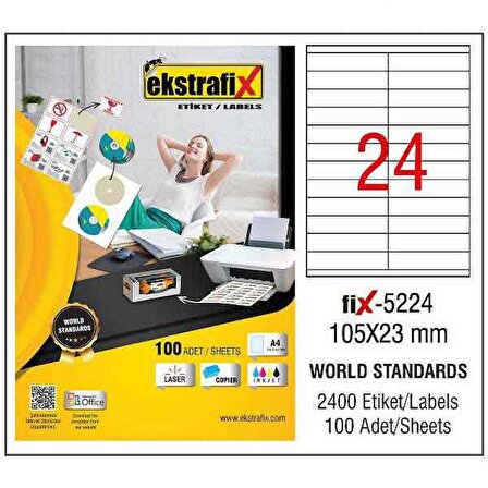 Ekstrafix Lazer Etiket - FİX5224 -   105X23 MM