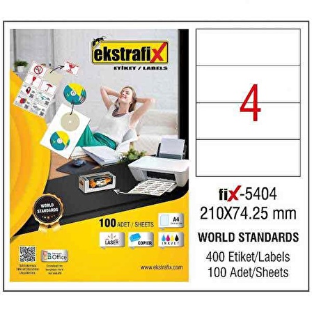 Ekstrafix Lazer Etiket - FİX5404 -210X74,25 MM