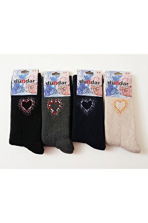 Kadın Renkli Kışlık Havlu 4lü Çorap