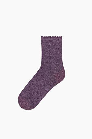 Simli Parlak Kadın Çorabı