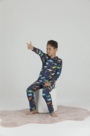 Erkek Çocuk Lacivert Pijama Takımı