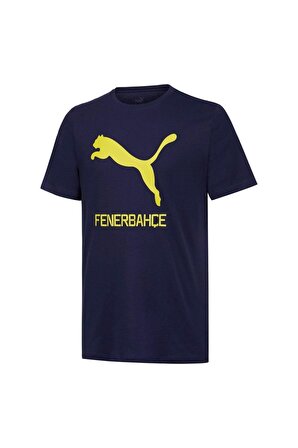 Fenerbahçe Orijinal Puma Sıfır Yaka Lacivert T-Shirt Hediyelik Ahşap Kutulu