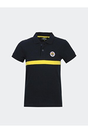 Fenerbahçe Orijinal Lisanslı Polo Yaka Çocuk T-Shirt Hediyelik Ahşap Kutulu