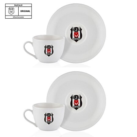 Beşiktaş Orijinal Lisanslı 2'li Çay Fincanı Takımı