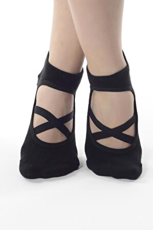 Busso Yoga&Pilates Çorabı 3 Çift Kaydırmaz Tabanlı Siyah