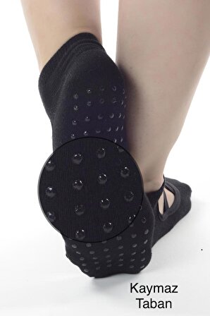 Busso Yoga&Pilates Çorabı 3 Çift Kaydırmaz Tabanlı Siyah