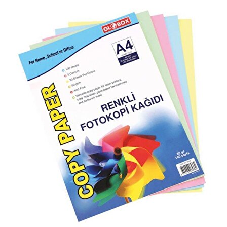 Globox Renkli Fotokopi Kağıdı 100Lü