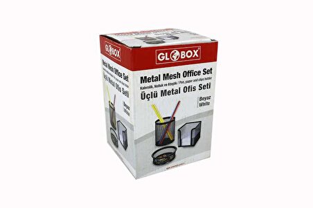 Globox 6154 Metal Siyah Ofis Seti 3'Lü, Siyah