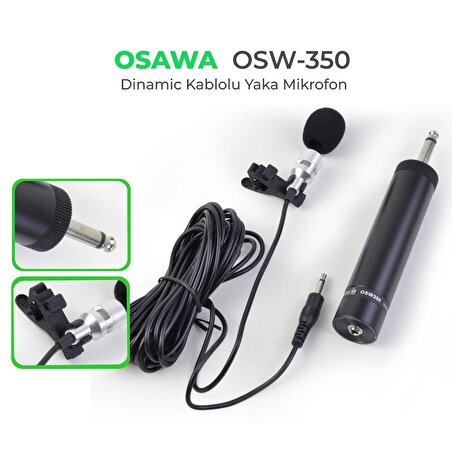 Osawa Osw-350 1000 Ohm 6 Metre Dinamik Kablolu Yaka Mikrofonu