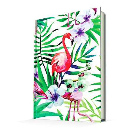 Deffter Paradise-Flamingo FlowerSert Kapak Çizgili 14x20 Cm